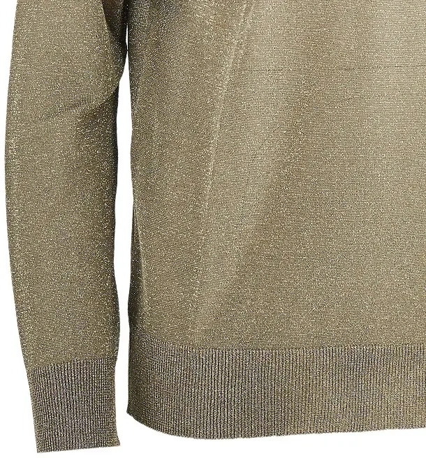 Pulover Valentino Garavani galben din lurex - Img 2