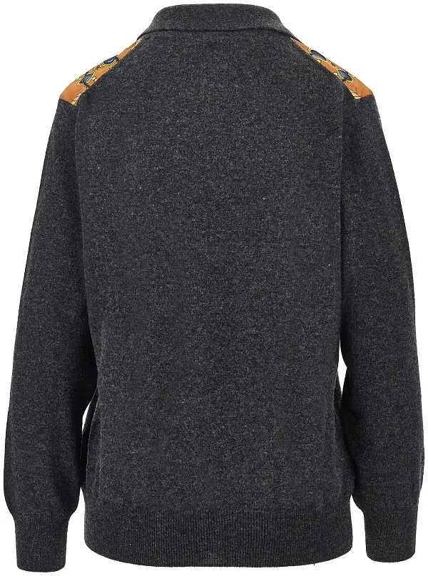 Pulover Wool sweater with printed silk intarsia - Img 3