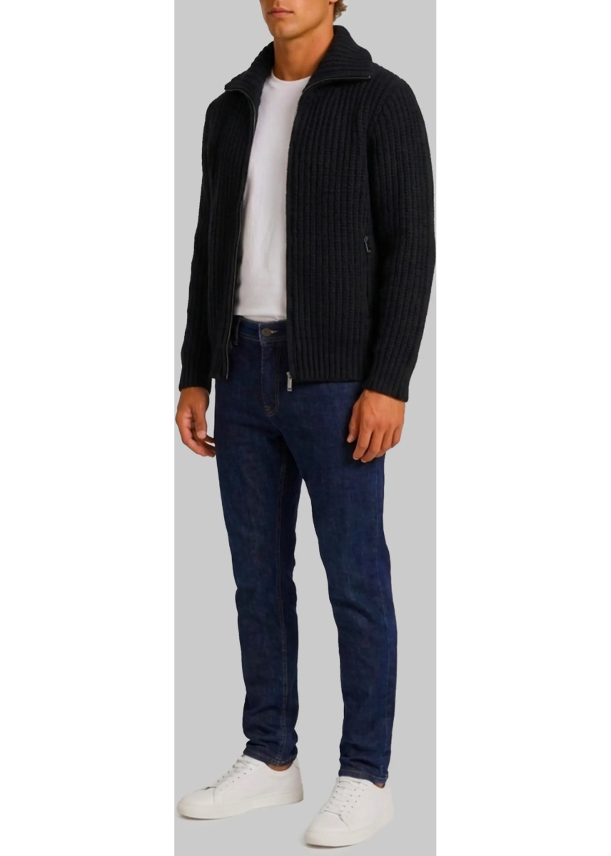 Pulovere Ribbed Zip Jacket In - Img 2