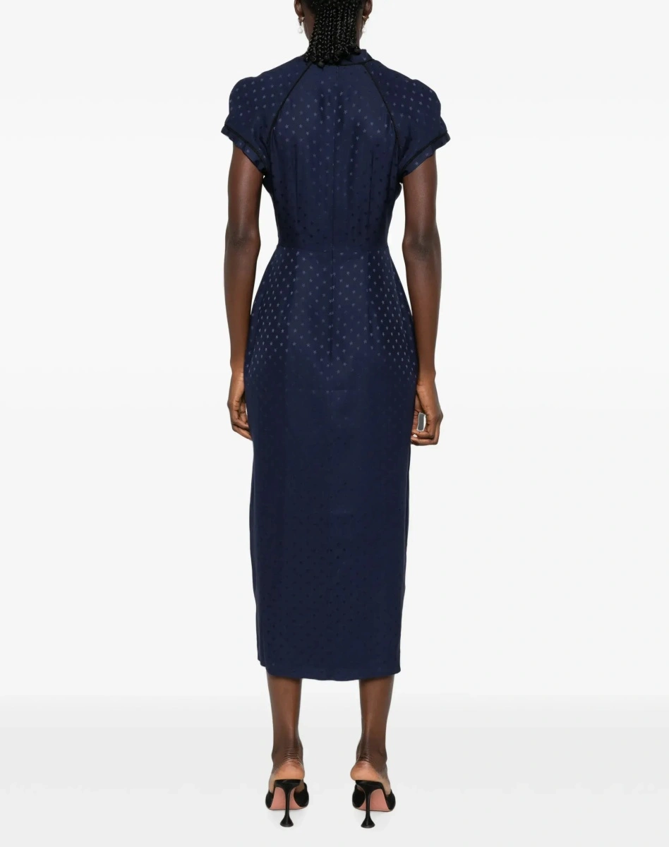 Rochie Alessandra Rich albastra din matase - Img 6