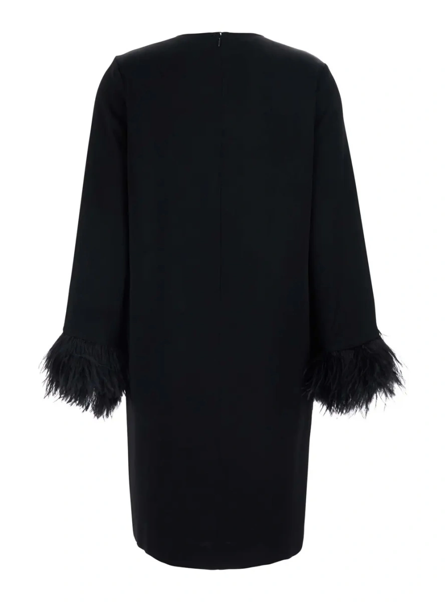 Rochie ANTONELLI neagra din satin - Img 2