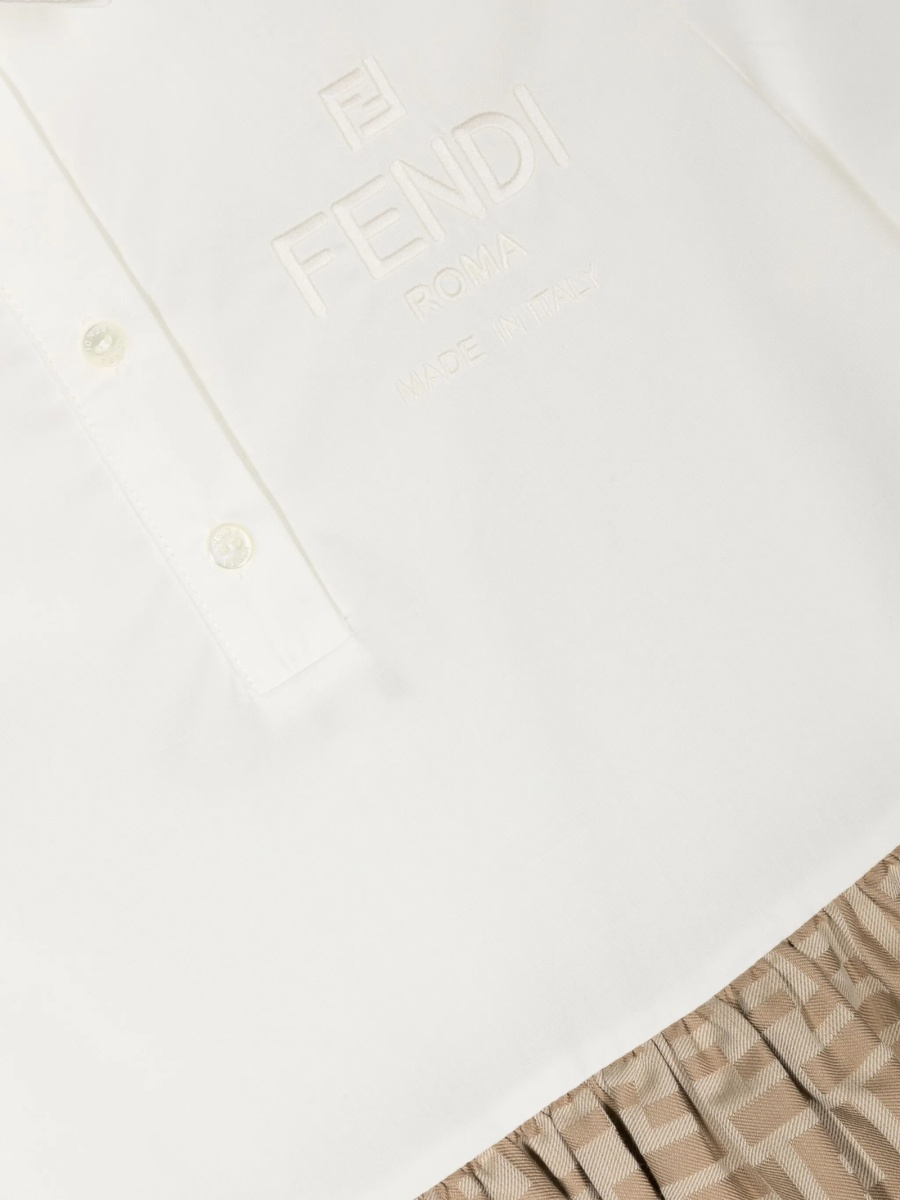 Rochie casual Fendi neutra din bumbac si polyester - Img 3
