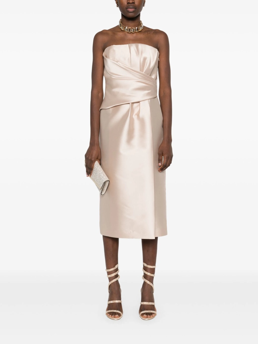 Rochie de ocazie Alberta Ferretti neutra din polyester si matase - Img 2