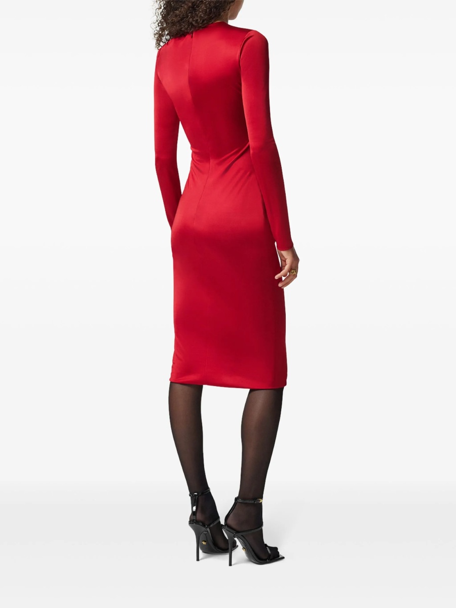 Rochie de ocazie Versace rosie din vascoza - Img 4