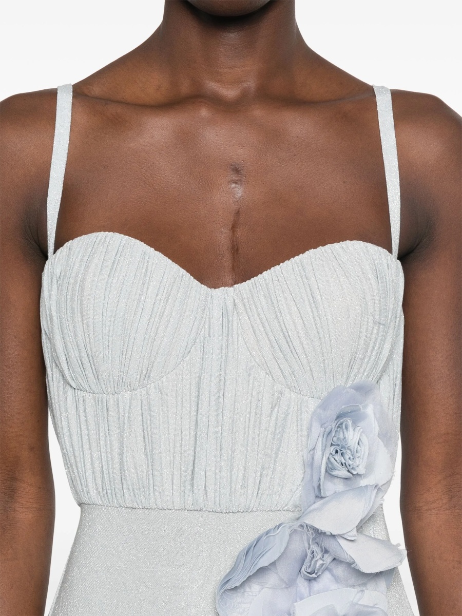 Rochie de seara Elisabetta Franchi albastra din poliamida si polyester - Img 5