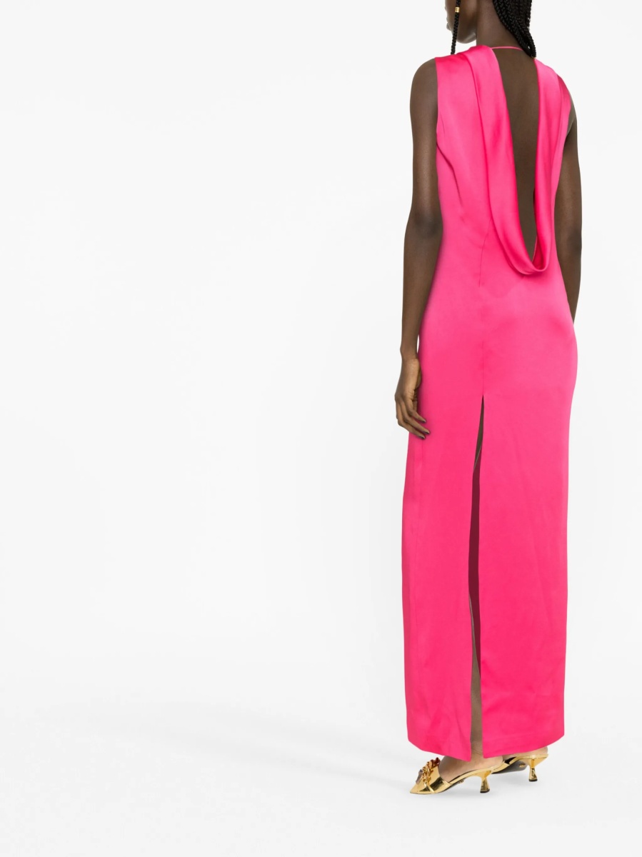 Rochie de seara Versace roz din acetat si vascoza - Img 2