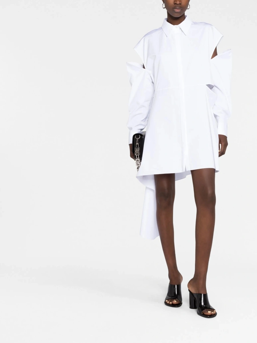 Rochie de zi Alexander McQueen alba din bumbac - Img 2
