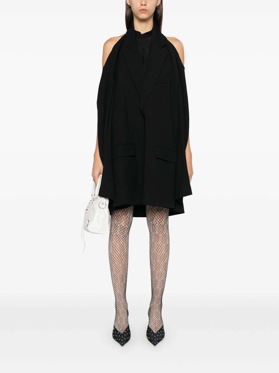 Rochie de zi Balenciaga neagra din vascoza si lana - Img 2
