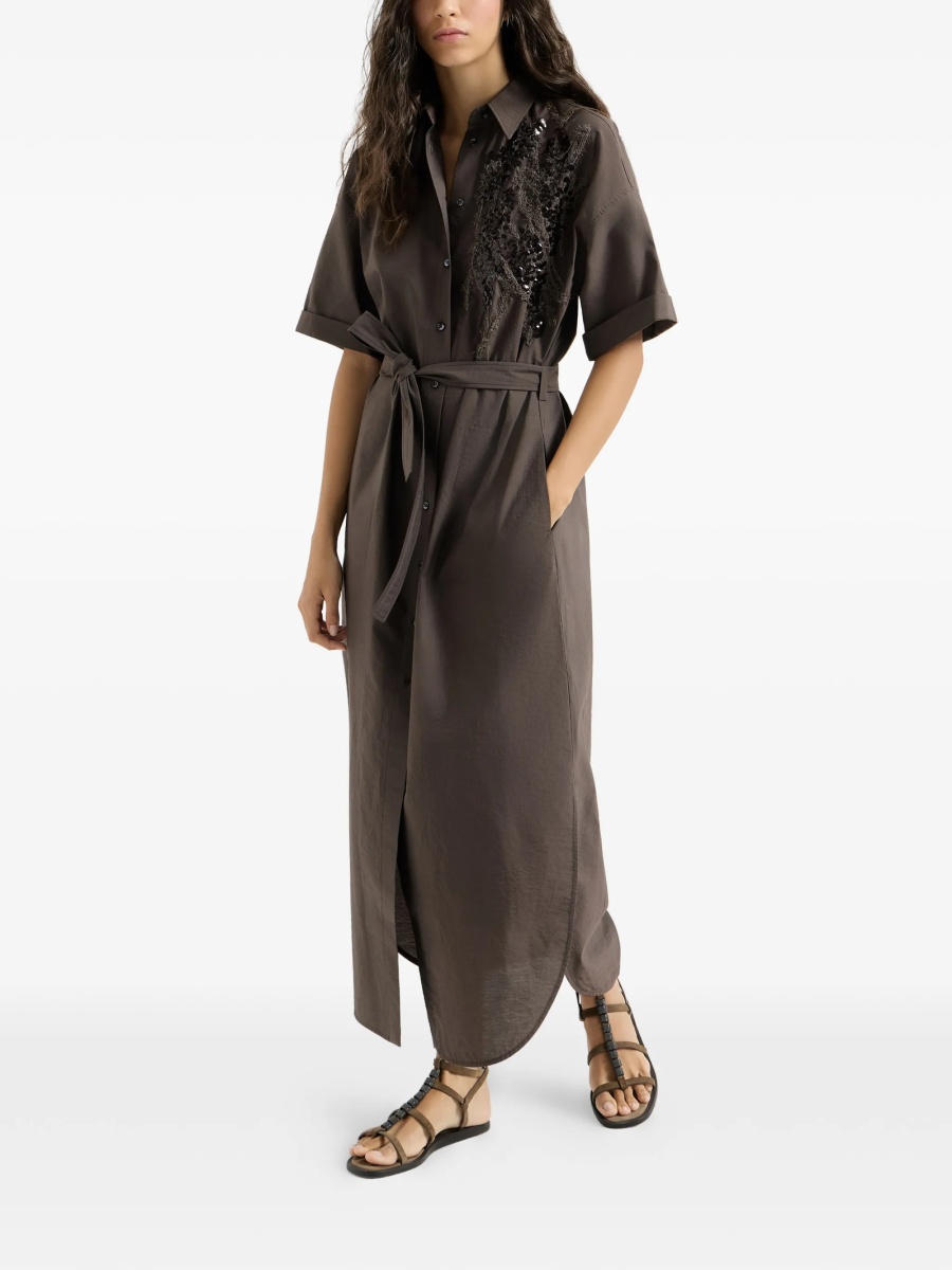 Rochie de zi Brunello Cucinelli maro - Img 3