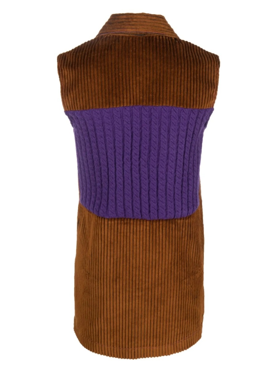 Rochie de zi CORMIO maro din bumbac si lana - Img 2