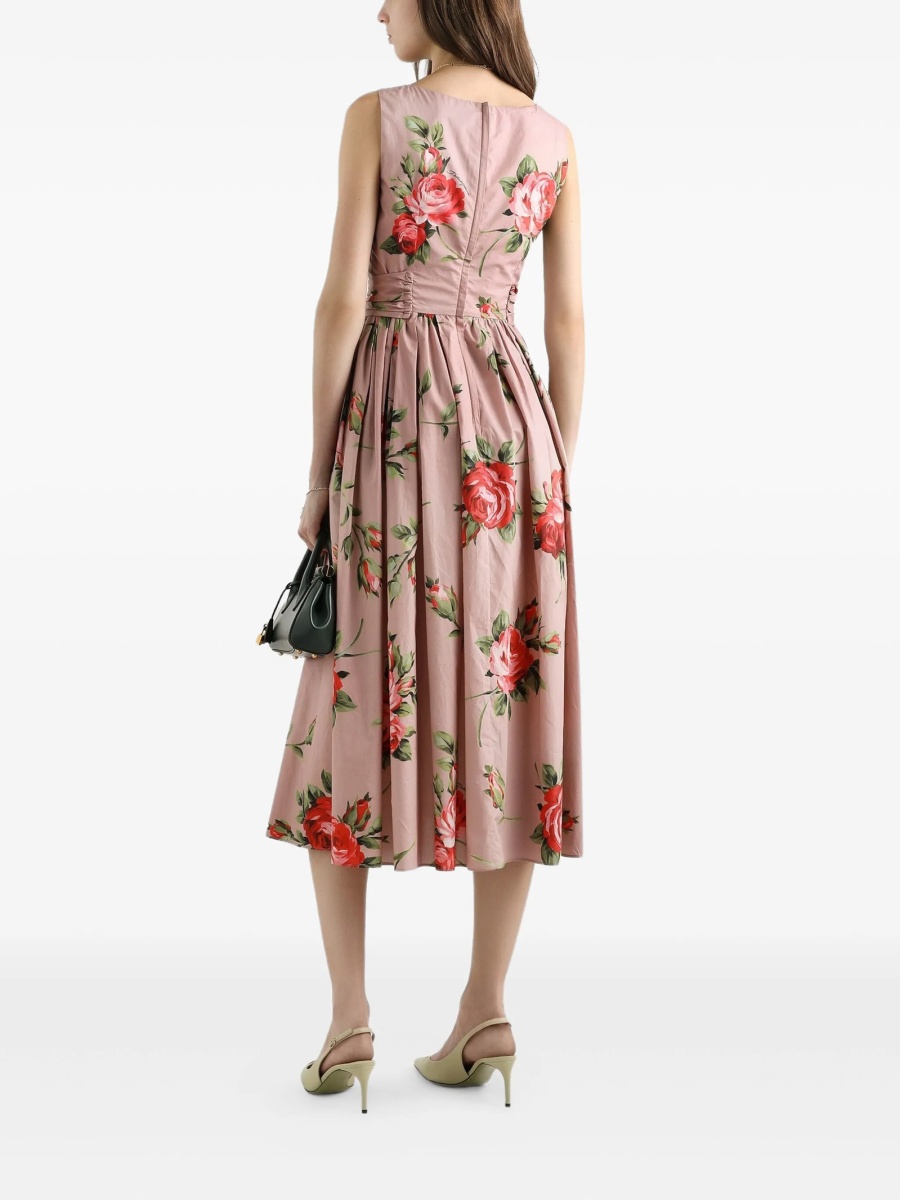 Rochie de zi Dolce &amp; Gabbana roz din bumbac - Img 3