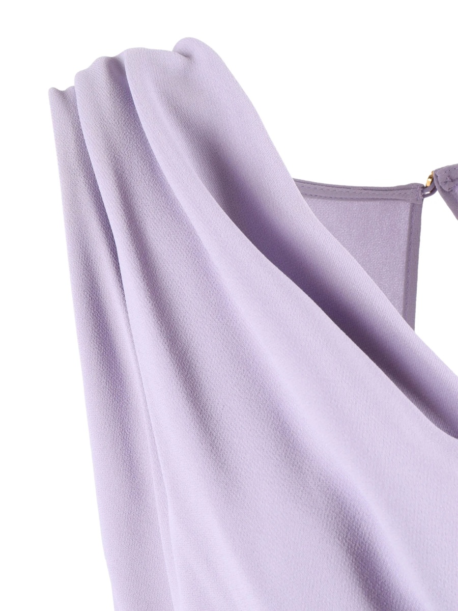 Rochie de zi Elisabetta Franchi violet din vascoza - Img 3