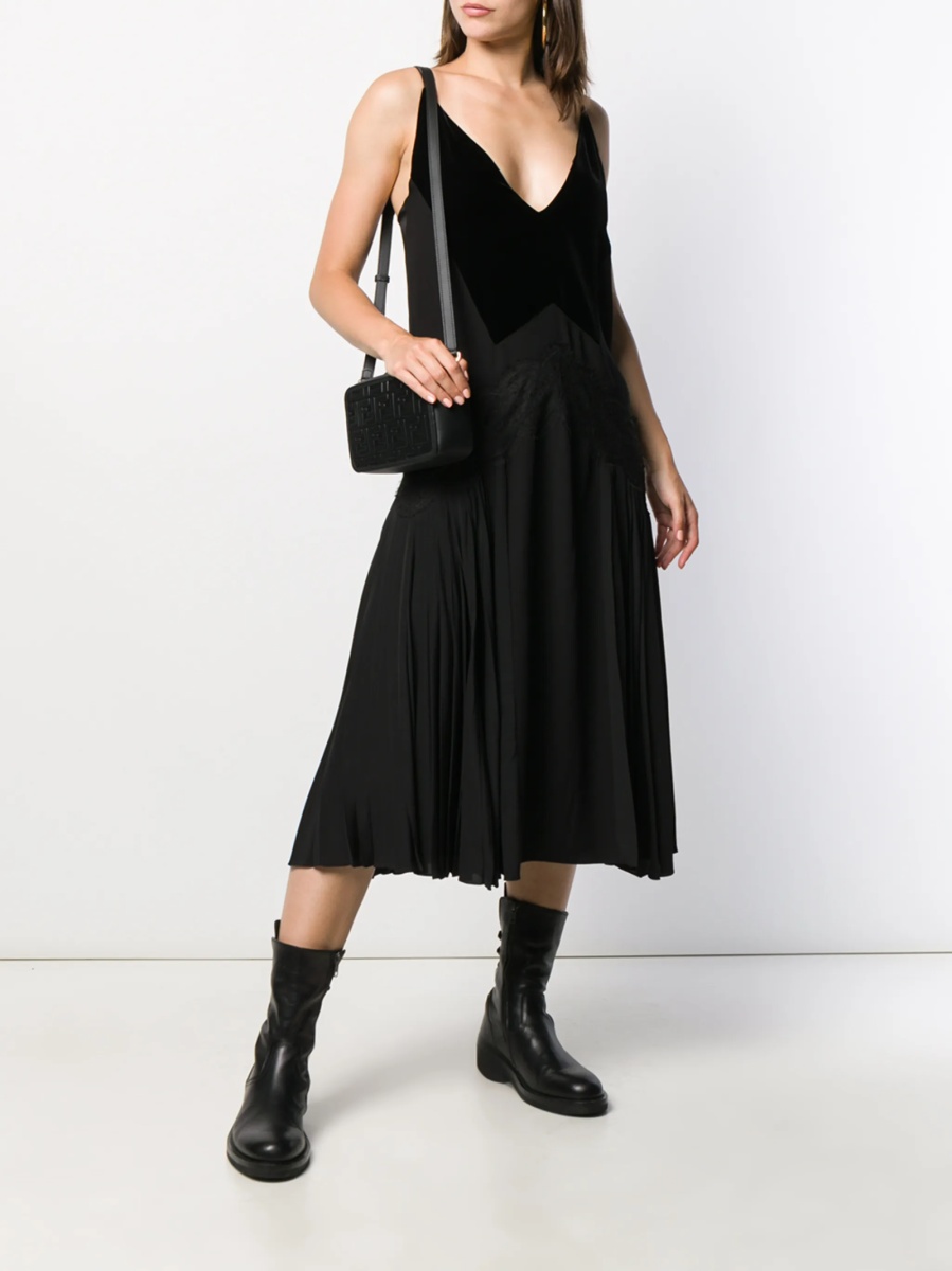 Rochie de zi Givenchy neagra din matase si acetat - Img 2