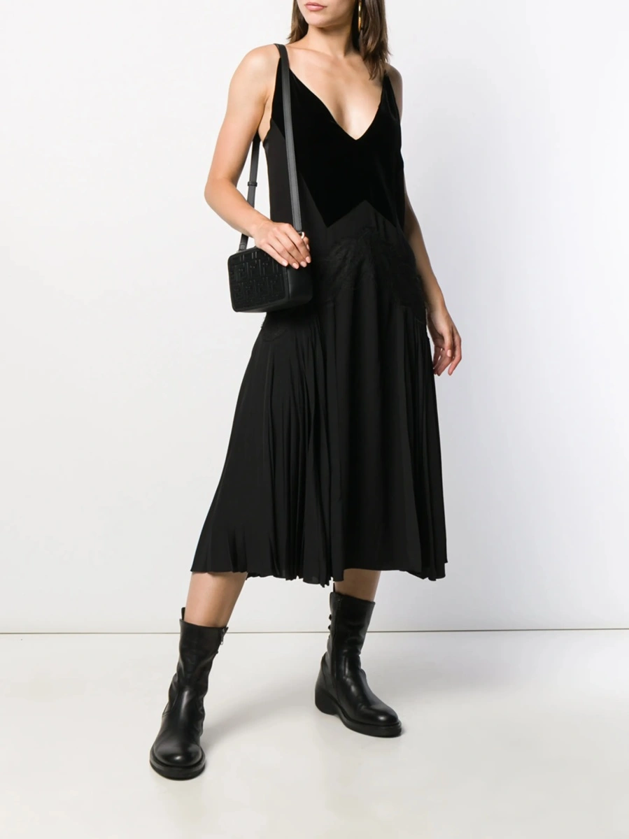 Rochie de zi Givenchy neagra din matase si acetat - Img 2