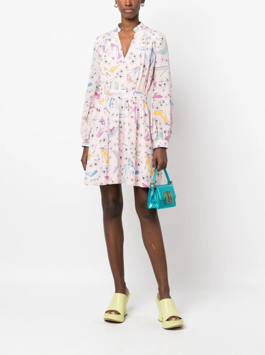 Rochie de zi LOVE Moschino roz din matase - Img 2