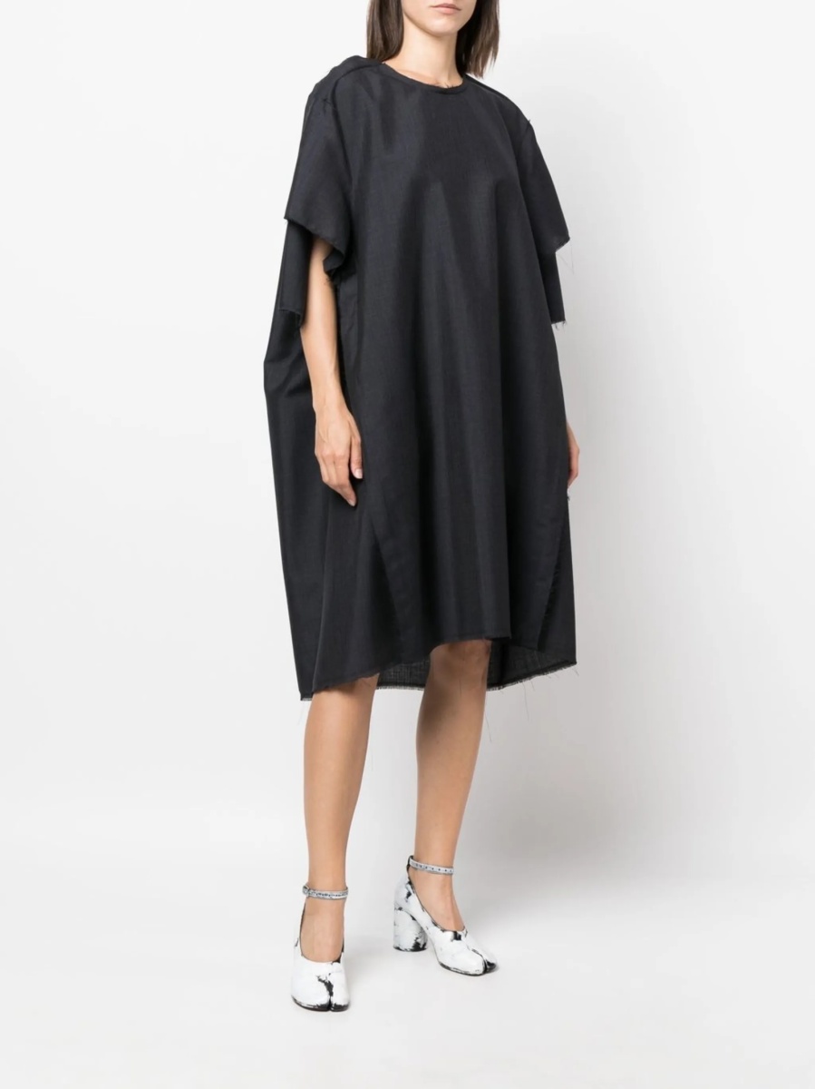 Rochie de zi Maison Margiela gri din mohair si lana - Img 3