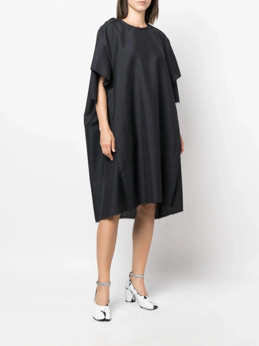 Rochie de zi Maison Margiela gri din mohair si lana - Img 3