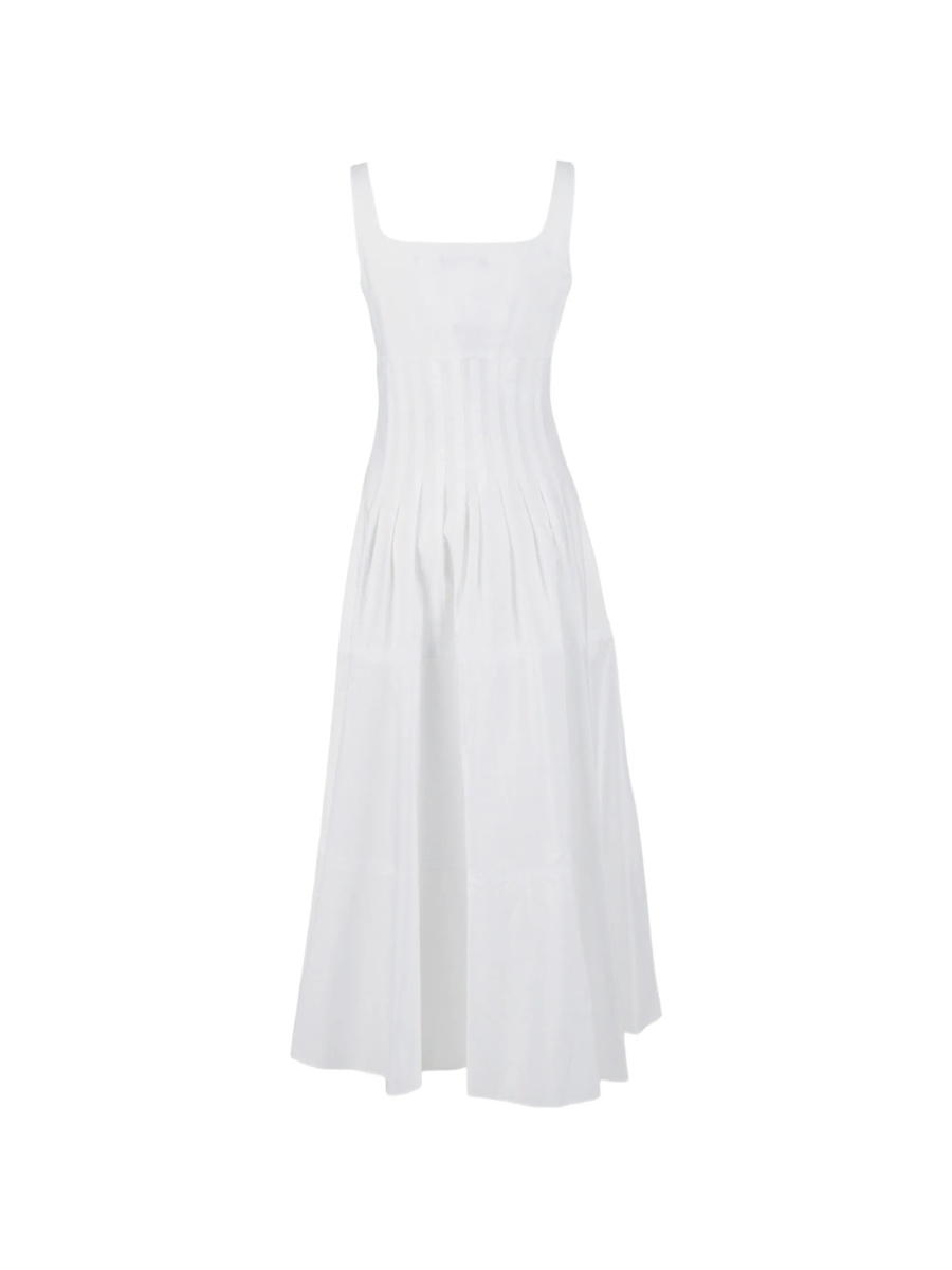 Rochie de zi MaxMara Studio alba din bumbac - Img 2