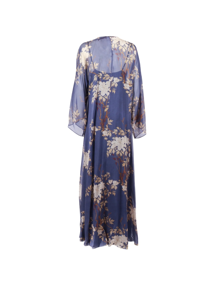 Rochie de zi MaxMara Studio albastra din matase - Img 2