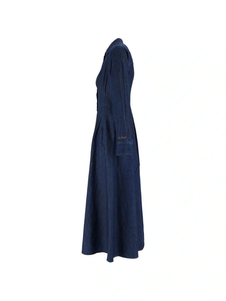Rochie de zi Mc2 Saint Barth albastra din bumbac - Img 3