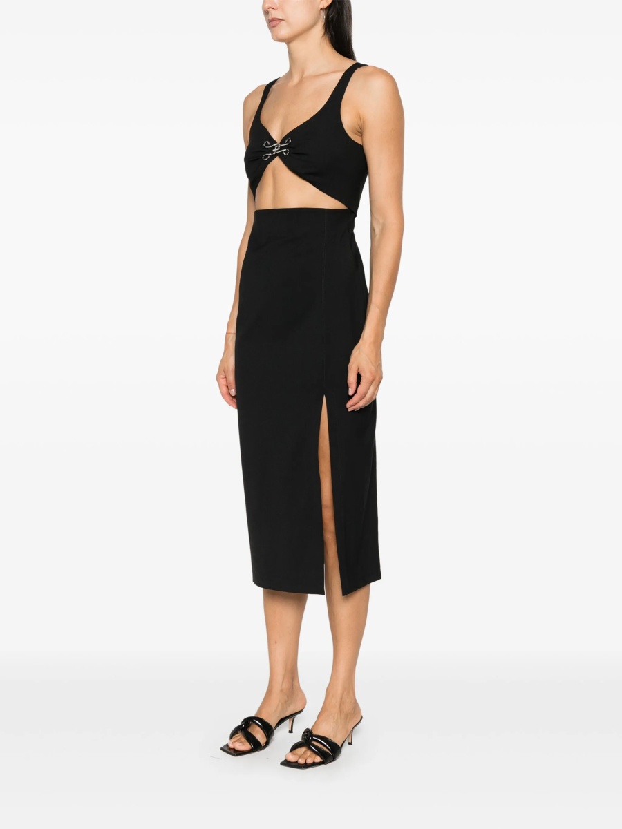 Rochie de zi MOSCHINO JEANS neagra din polyester si elastan - Img 3