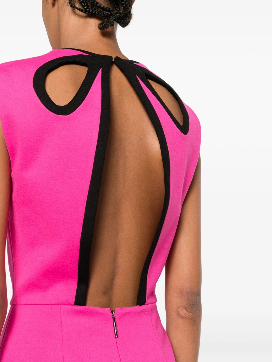 Rochie de zi MSGM roz din vascoza si poliamida - Img 5