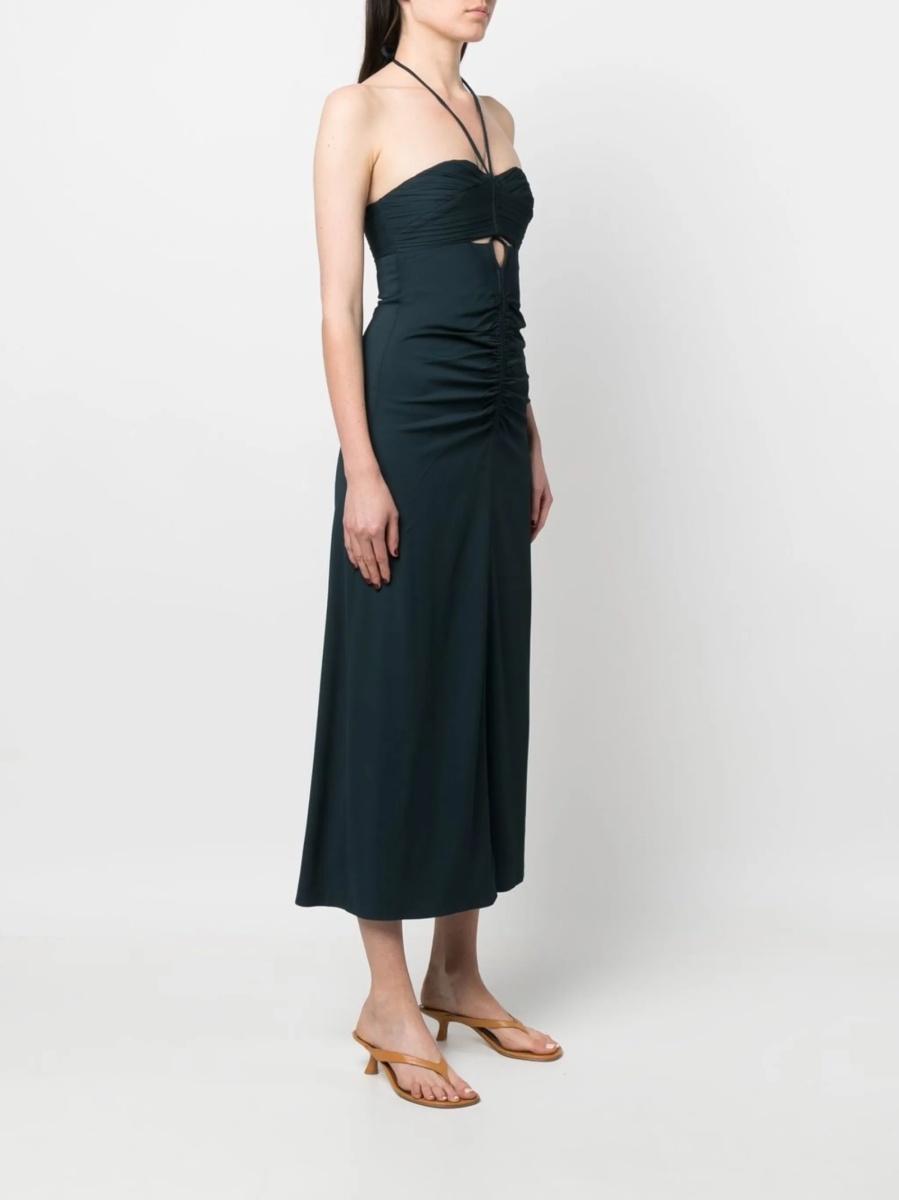 Rochie de zi Self-Portrait gri din vascoza si spandex/elastan - Img 3