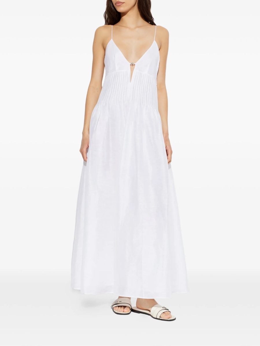 Rochie de zi Tory Burch alba din in - Img 3