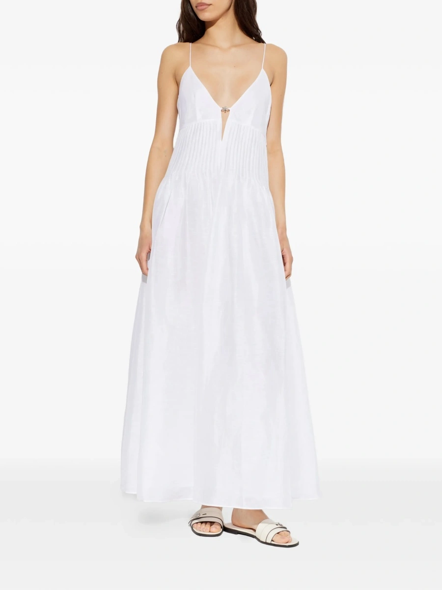 Rochie de zi Tory Burch alba din in - Img 3