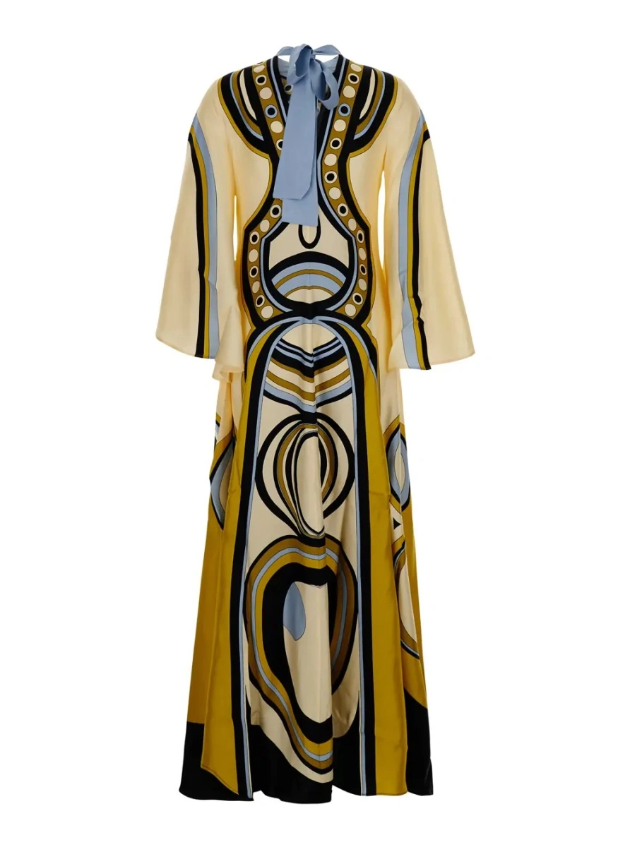 Rochie lunga La DoubleJ multicolor din tesatura tehnica - Img 2