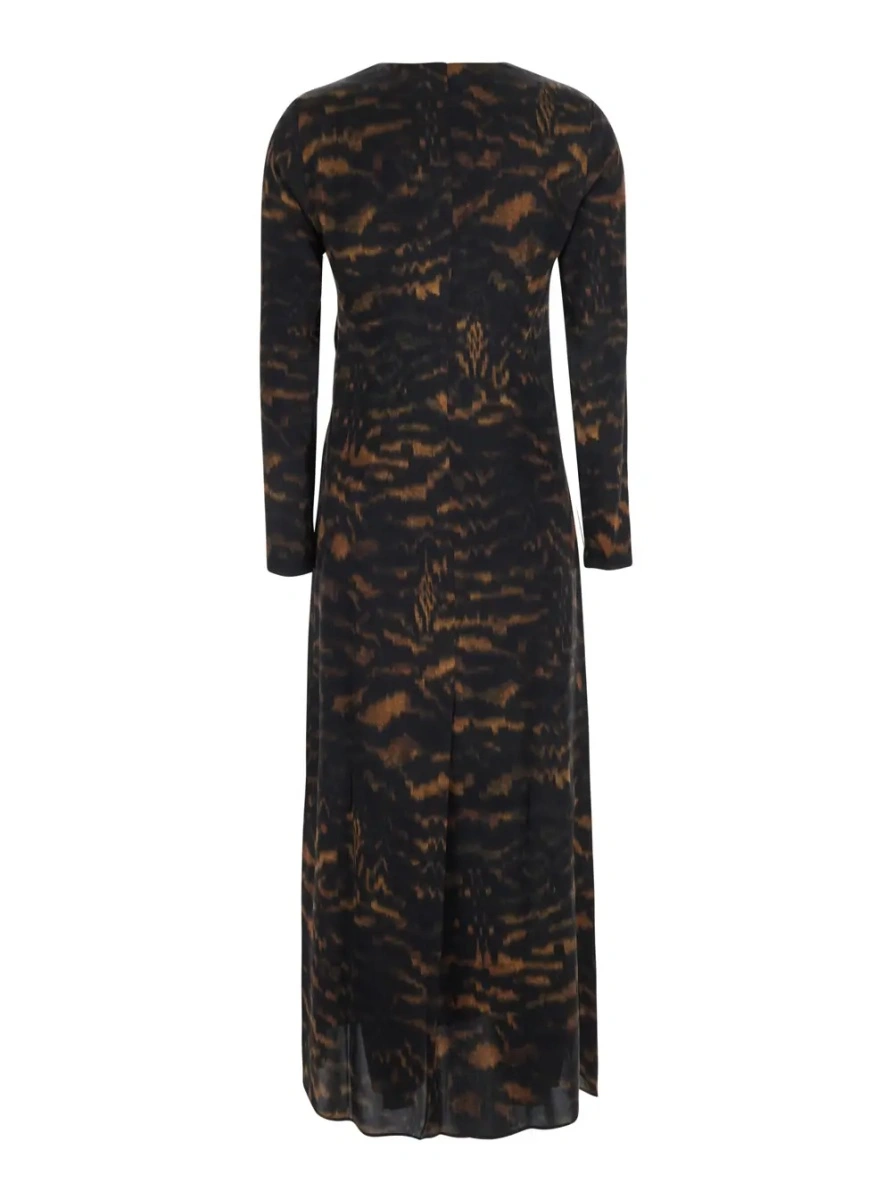 Rochie lunga MOMONÌ multicolor din matase - Img 2