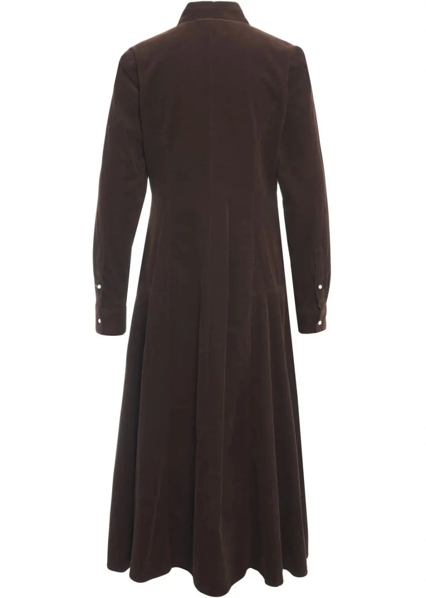 Rochie lunga Ralph Lauren maro din catifea reiata - Img 3