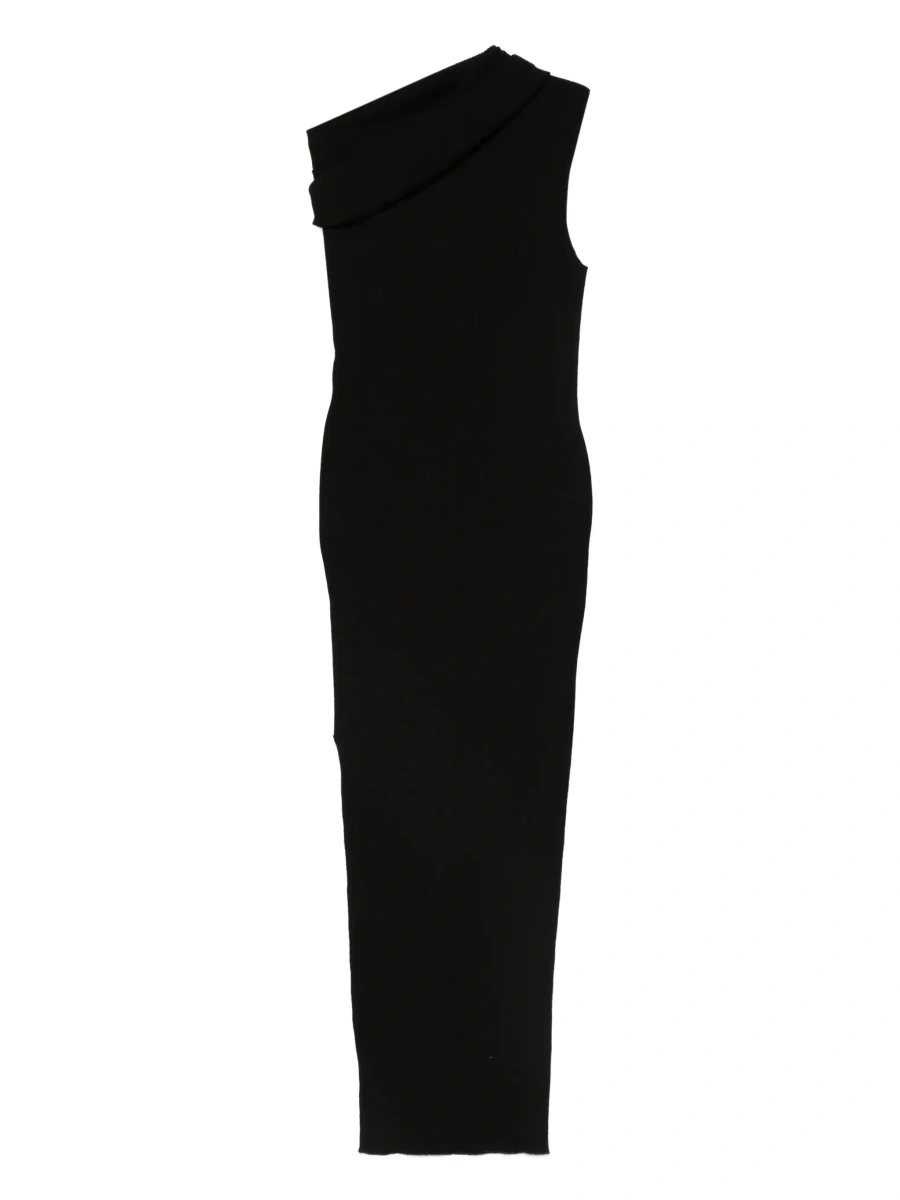 Rochie lunga Rick Owens neagra din vascoza - Img 8
