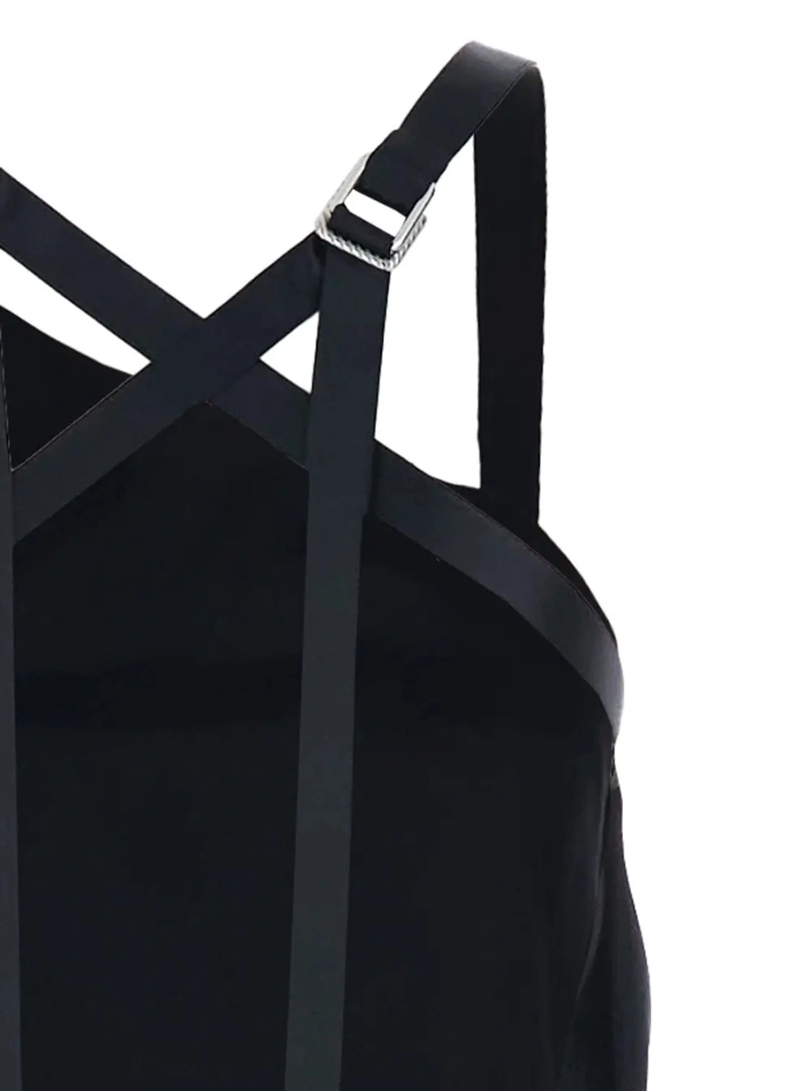 Rochie lunga THE ATTICO neagra din vascoza - Img 3