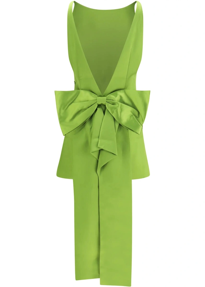 Rochie Self-Portrait verde din satin - Img 2