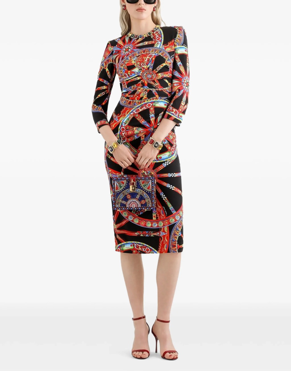 Rochii Carretto print charmeuse Dress - Img 4