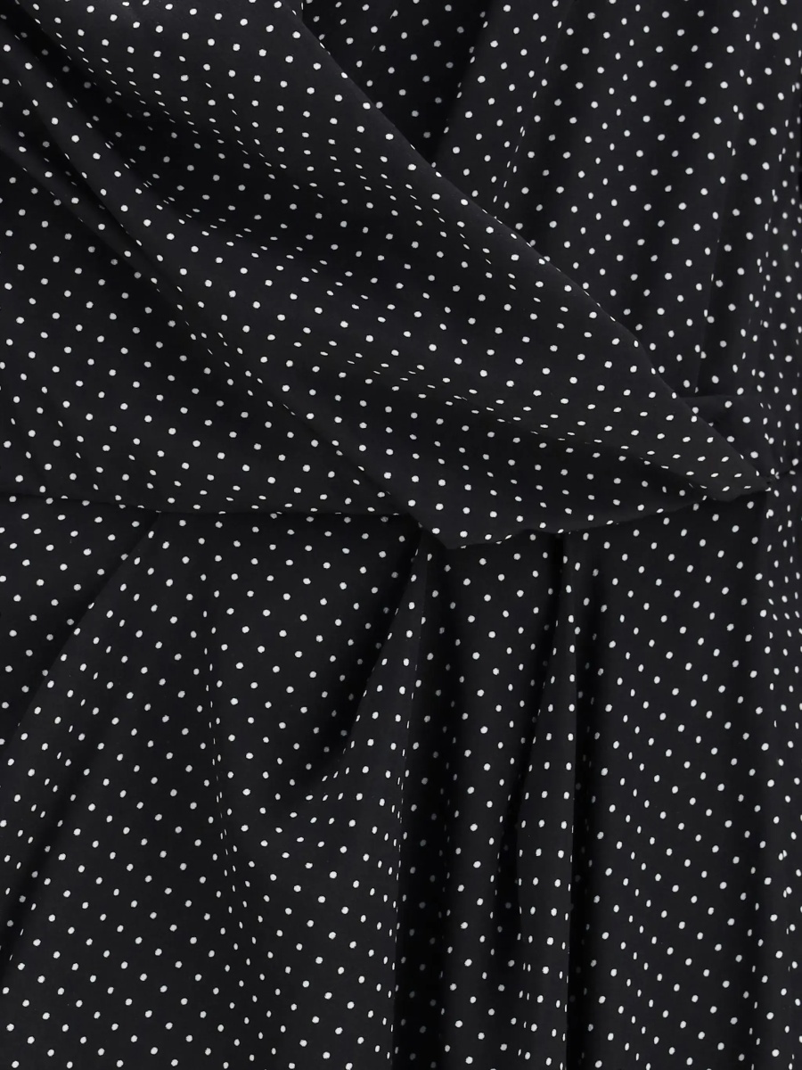 Rochii Criss Cross polka-dot silk crepe de chine long Dress - Img 5