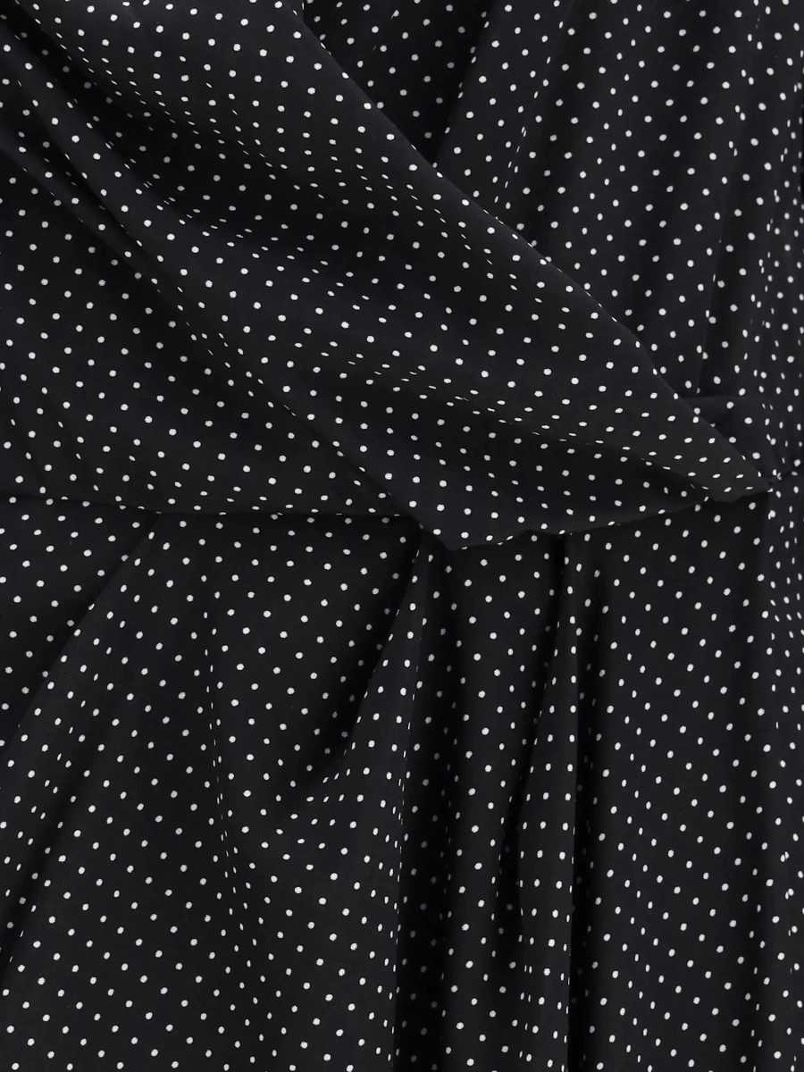 Rochii Criss Cross polka-dot silk crepe de chine long Dress - Img 5