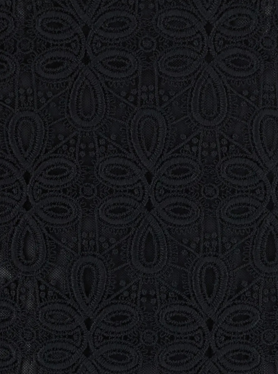 Rochii Dress Mini Black with Lace Details in Tech Fabric - Img 2
