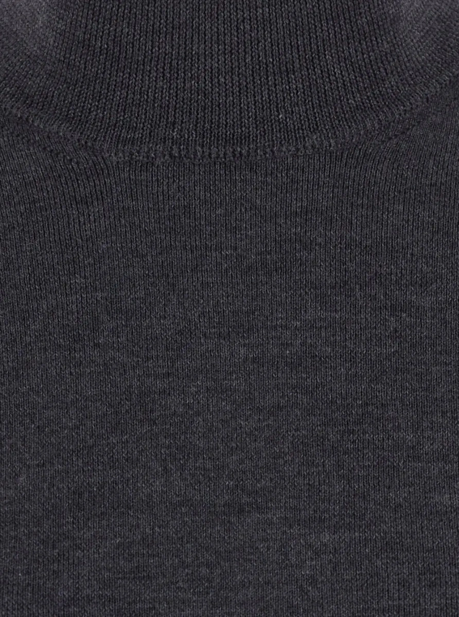 Rochii Knit dress with high collar and long sleeves, in fabric, gray, women - Img 3