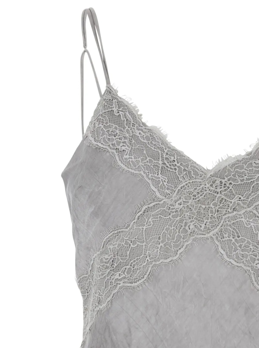 Rochii Long Dress 'Rosetta' with Thin Straps and Asymmetrical Design in Gray for Women - Img 3