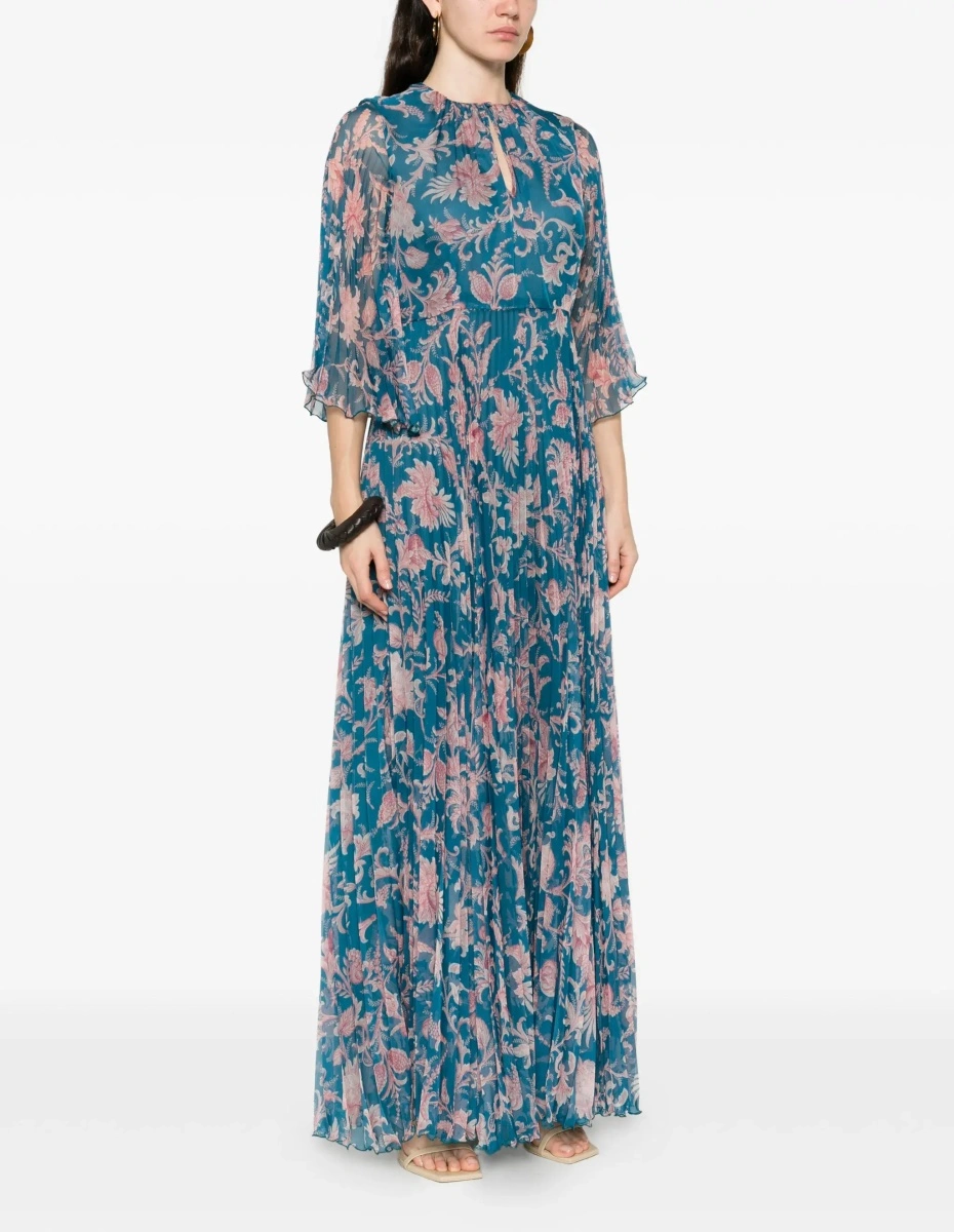 Rochii Maxi pleated Dress with flared sleeves - Img 3