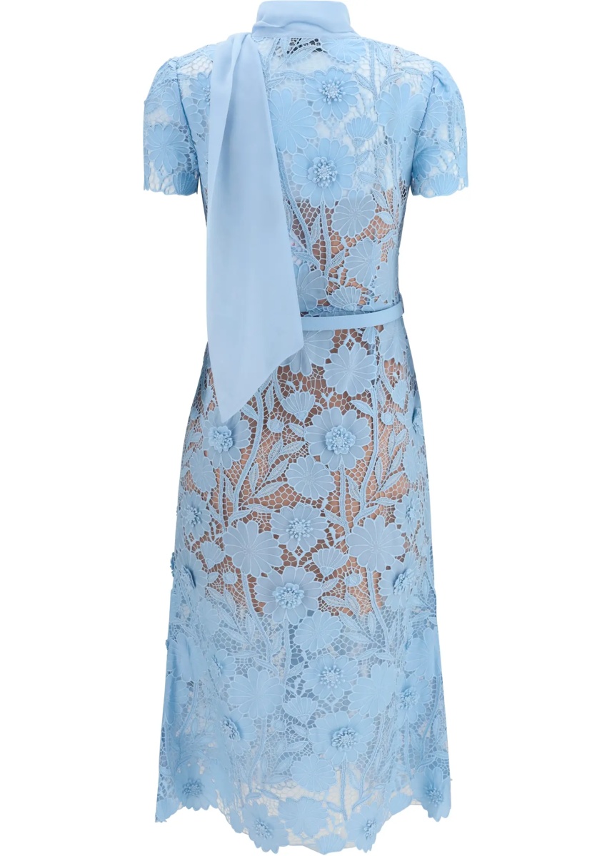 Rochii Midi lace Dress with bow collar - Img 2