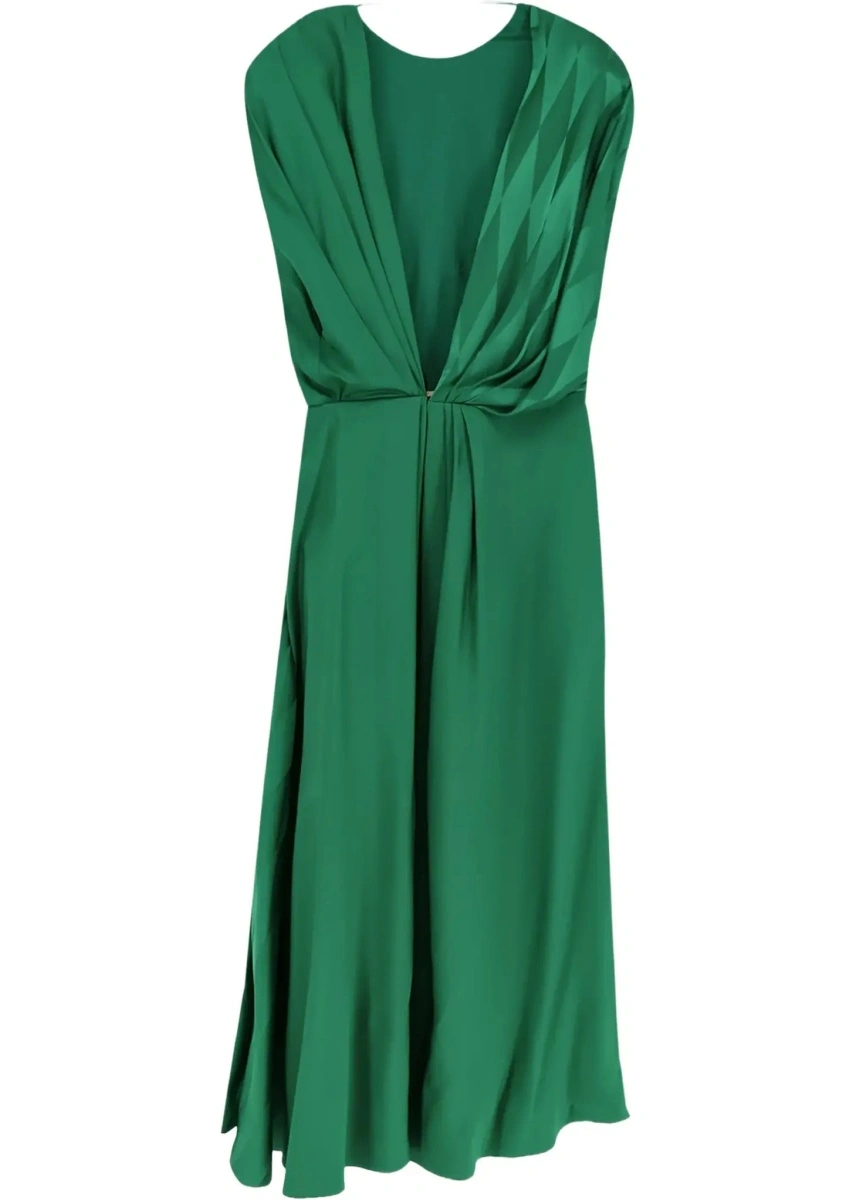 Rochii Midi silk Dress with twist detail - Img 4