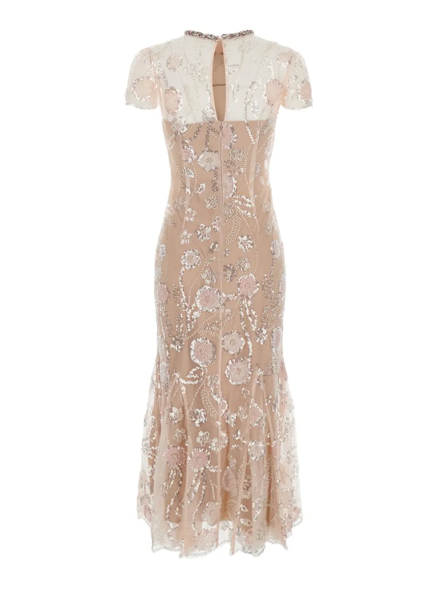 Rochii Pink Long dress with all-over sequins in Fabric Woman - Img 2