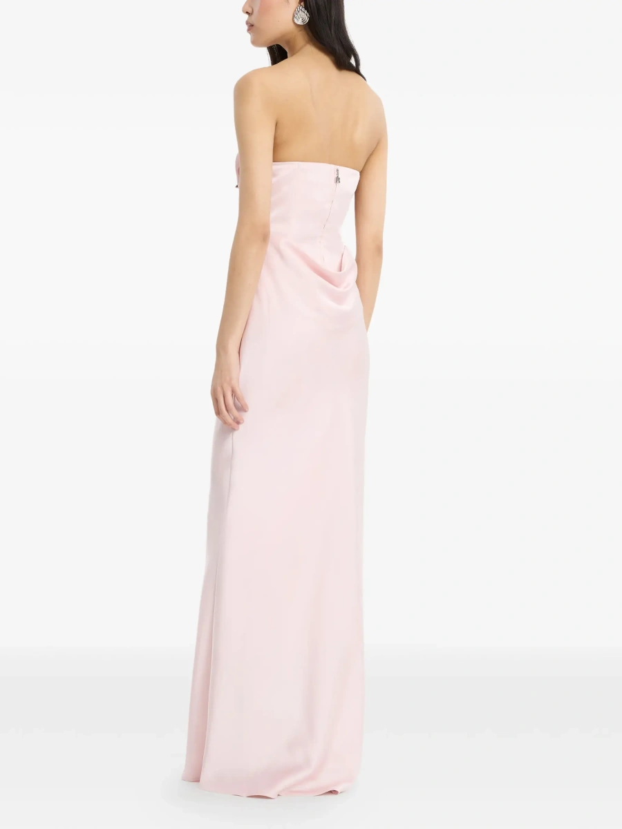 Rochii Pink Long sleeveless dress with draping in Tech Fabric for woman - Img 6