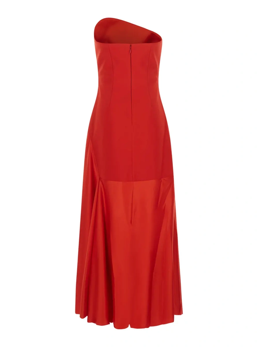 Rochii Women's red midi Edison dress with essential line in fabric - Img 2