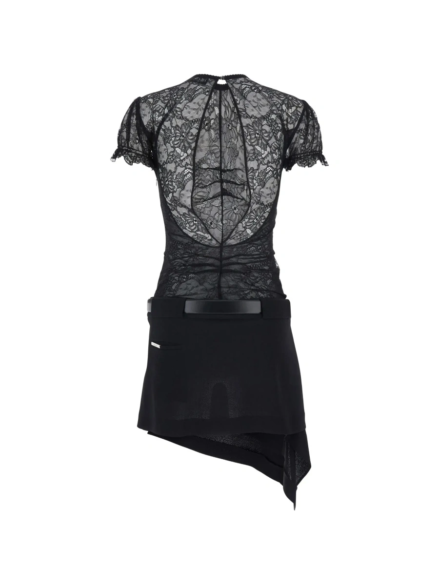 Rochii Wool crepe and lace dress - Img 2