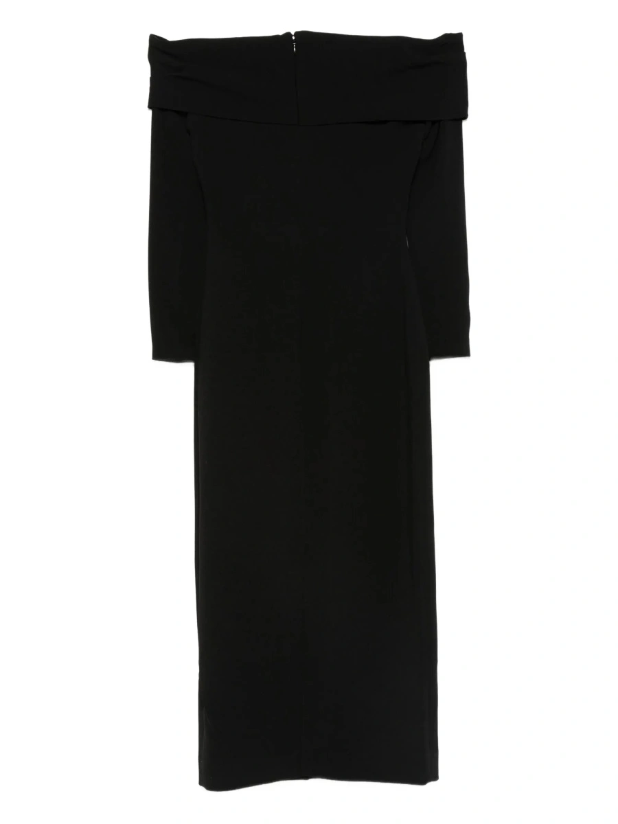 Rochii 'Yuni' Black Dress with Square Neckline and Back Closure in Fabric Woman - Img 4