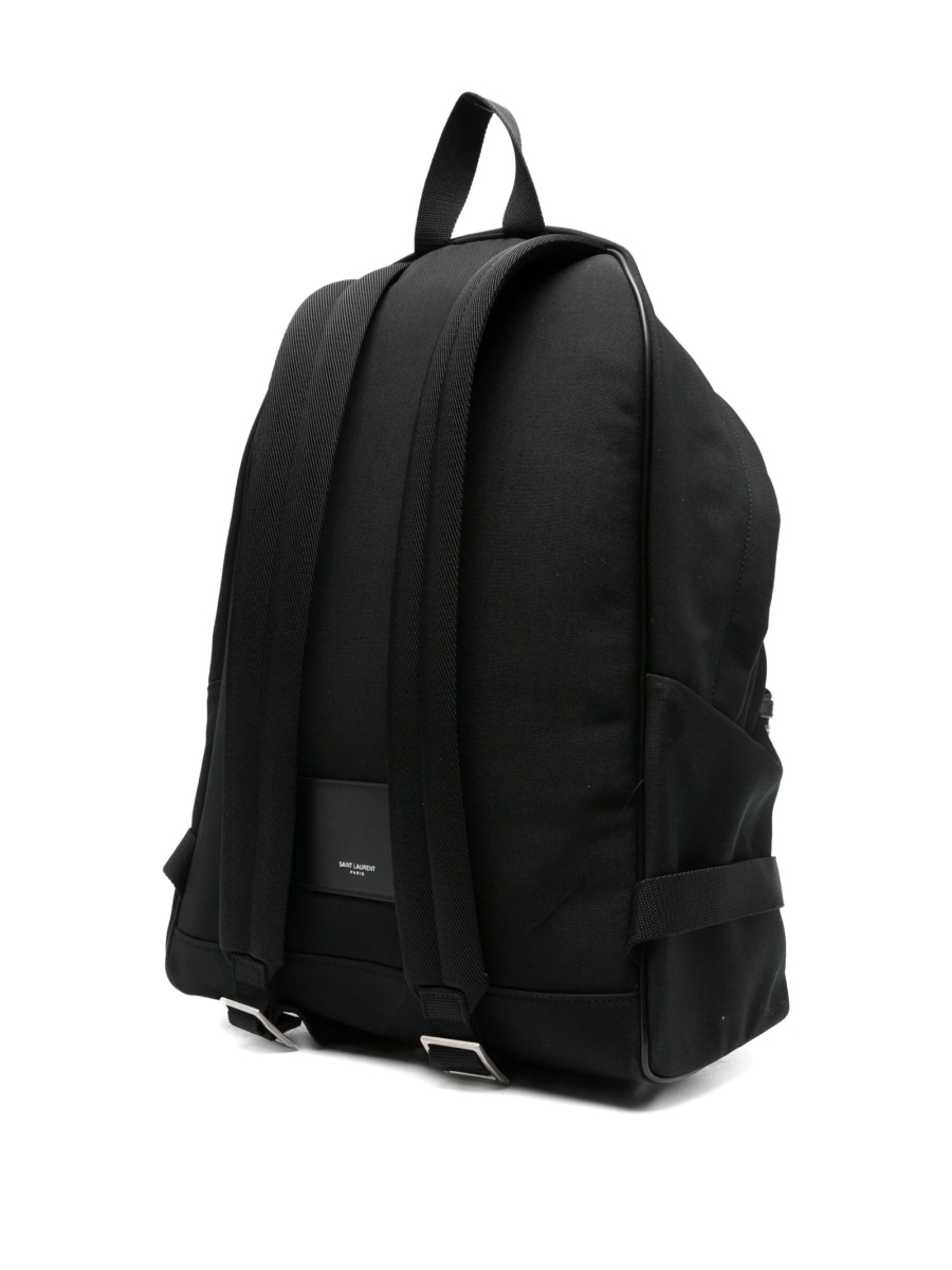 Rucsac Saint Laurent negru din material textil si piele - Img 2